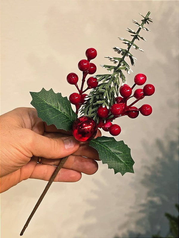 GALHO PICK BERRY VERMELHO COM BOLA 28CM