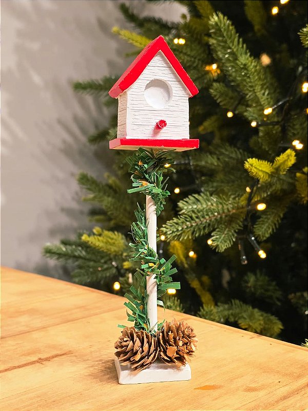 POSTE CASINHA DE PASSAROS NATALINA 18CM