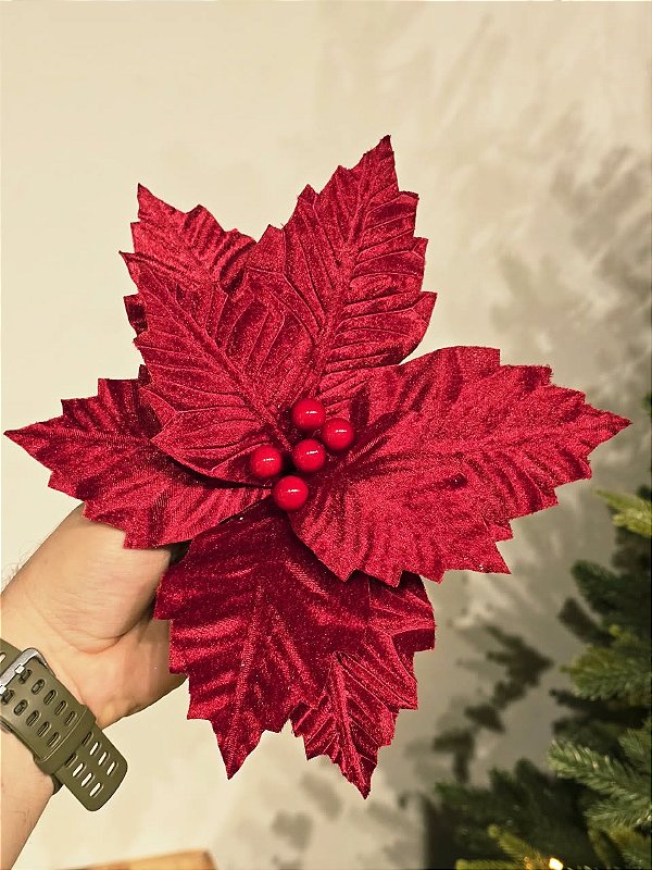 FLOR ARAMADA VERMELHA TRADICIONAL 26CM