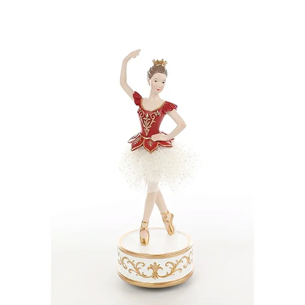 BAILARINA COM CORSET BRANCO E VERMELHO 29CM