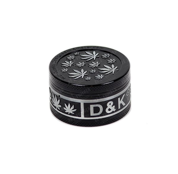 Dichavador de Metal D&K Hemp Leaves Grande - Preto