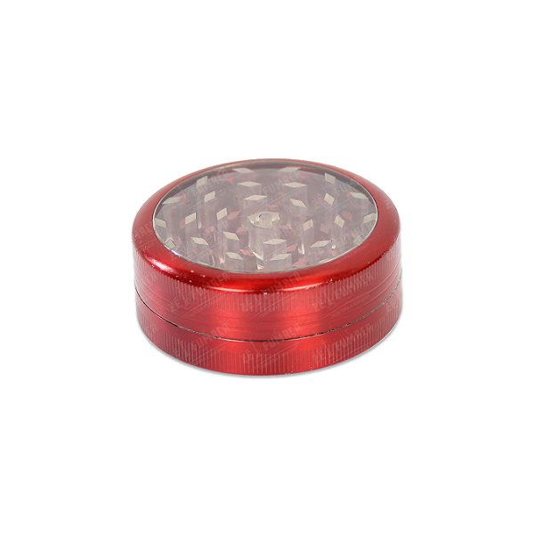 Dichavador de Metal Escovado Baixo Acrílico - Vermelho