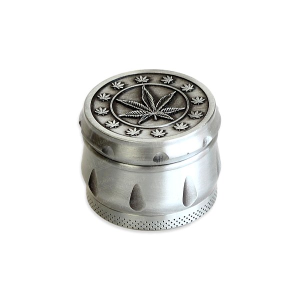 Dichavador de Metal Tambor Cannabis - Prata II