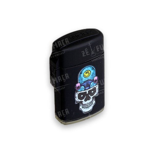 Isqueiro Maçarico Zengaz Skull Skate - Preto