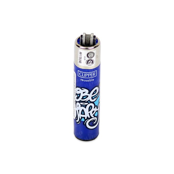 Isqueiro Grande Clipper Be Happy - Azul