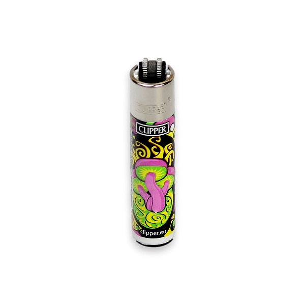 Isqueiro Grande Clipper Cogumelo I - Mix Rosa / Verde