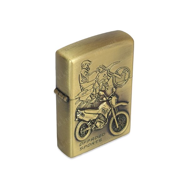 Isqueiro Motocross Offroad  - Dourado Envelhecido