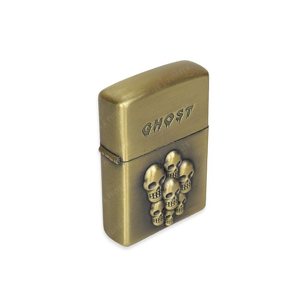 Isqueiro Caveira V  - Dourado Envelhecido
