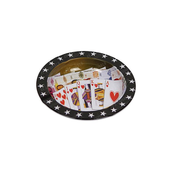 Cinzeiro de Metal Cartas - Preto