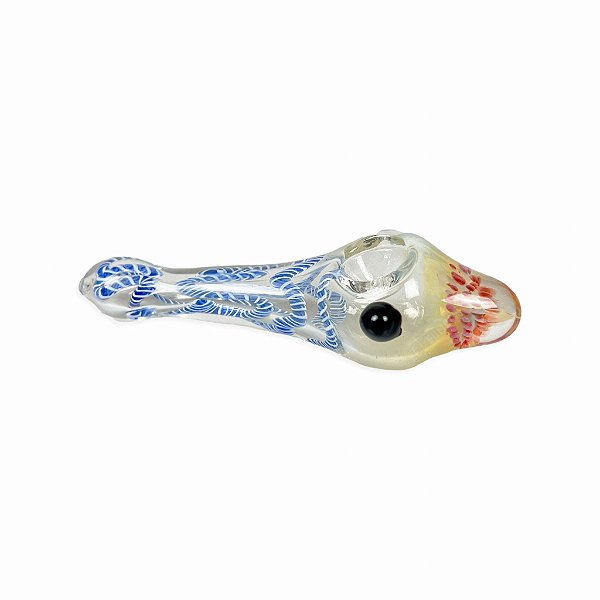 Pipe de Vidro Coral - Mix Transparente Rosa Azul