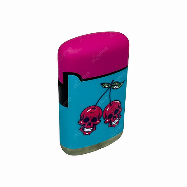 Isqueiro Maçarico Zengaz Cereja Caveira - Mix Azul Rosa