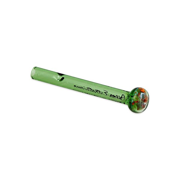 Piteira de Vidro Longa Oikos Coral 7 mm - Mix Verde Laranja