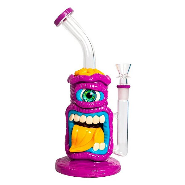 Bong de Vidro Abduzido Gold Line - Monster (Roxo)