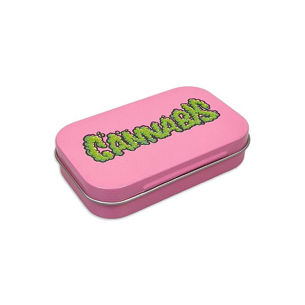 Cigarreira de Metal Rosa - Cannabis