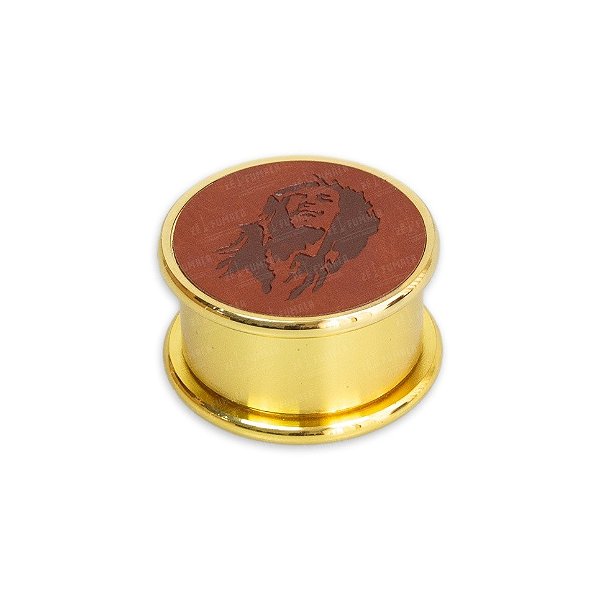 Dichavador de Metal Gold Couro Bob Marley - Dourado