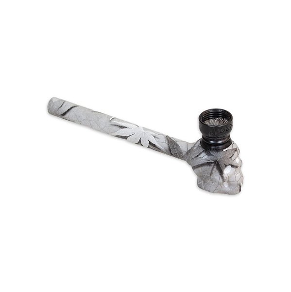 Pipe de Vidro D&K Caveira - Mix Cinza Preto