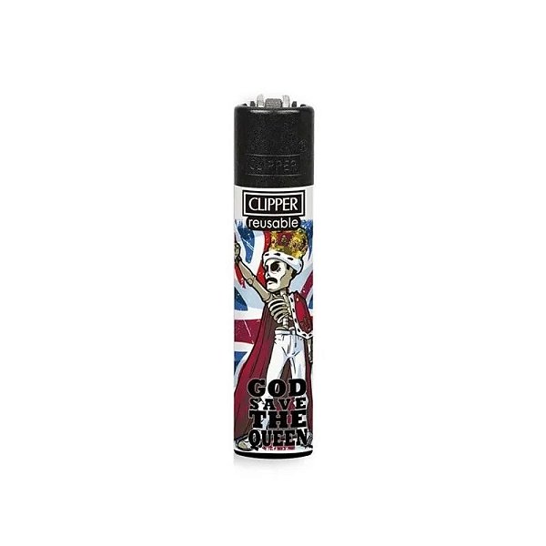 Isqueiro Grande Clipper Freddie Mercury (Queen) - God Save The Queen