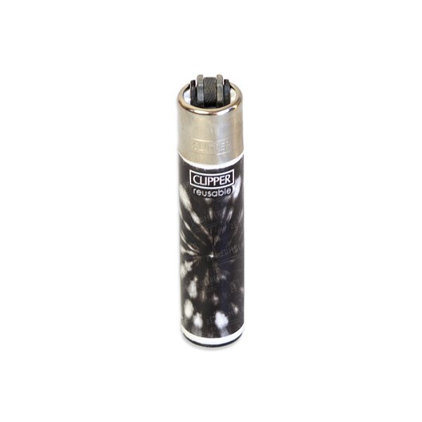 Isqueiro Clipper Grande Tie Dye - Mix Preto Branco