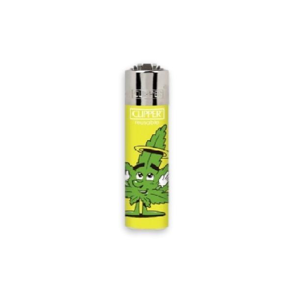 Isqueiro Micro Clipper Leaf People - Amarelo