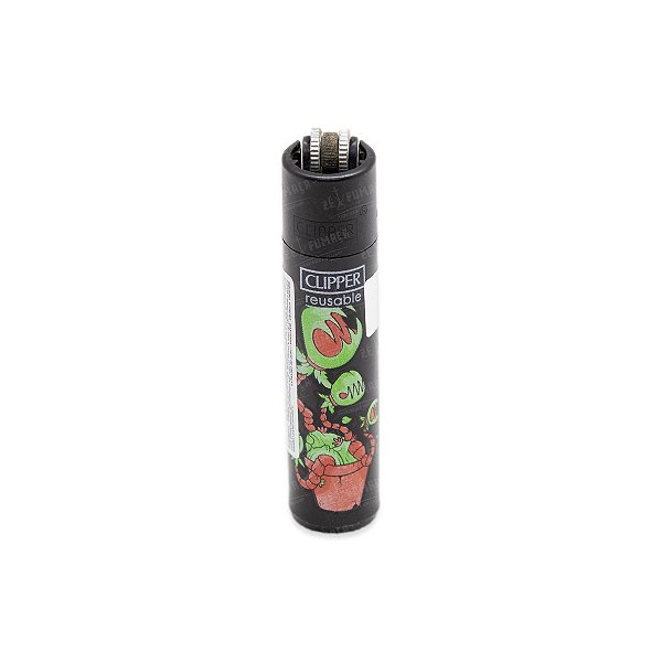 Isqueiro Clipper Grande Evil Plants - Preto
