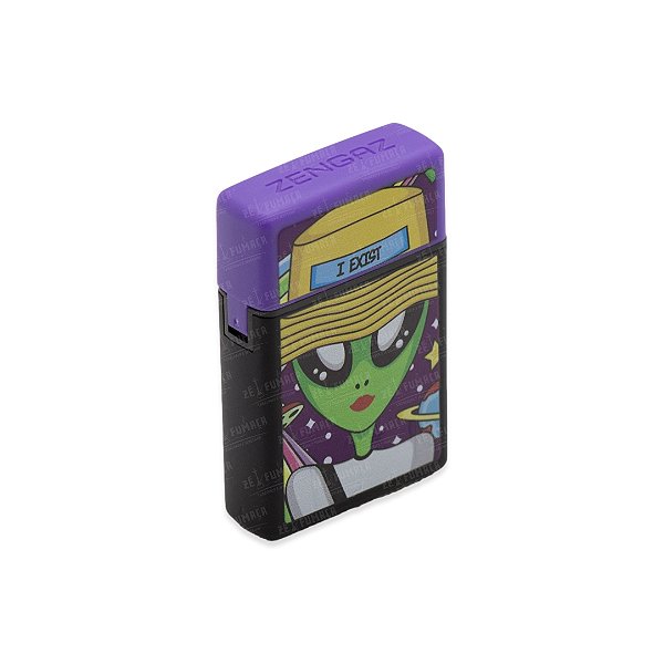 Isqueiro Maçarico Zengaz Alien Girl - Mix Preto Roxo