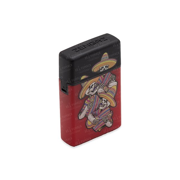 Isqueiro Maçarico Zengaz Mariachi Band Skull - Mix Vermelho Preto