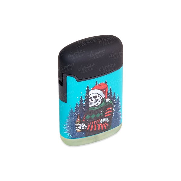 Isqueiro Maçarico Zengaz Natal Skull Noel - Mix Azul Preto