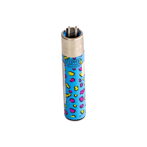 Isqueiro Clipper Grande Pop Animal Print - Azul