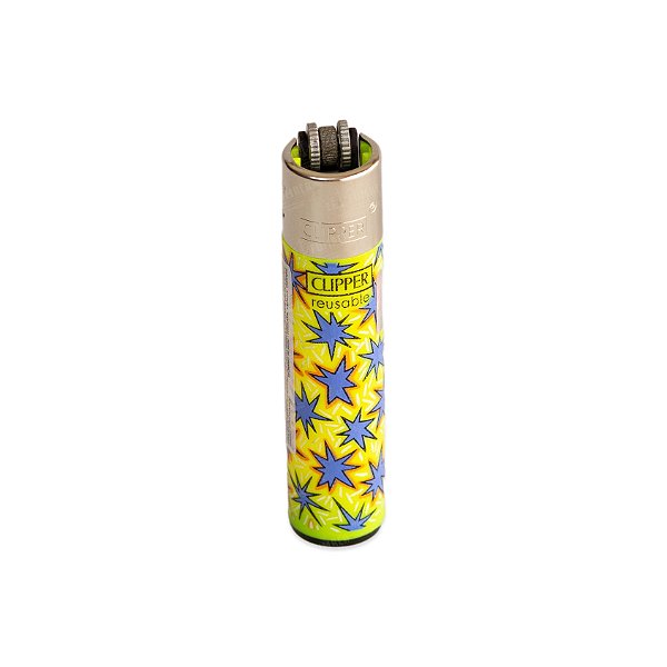Isqueiro Clipper Grande Psycho Stickers - Explosion (Amarelo)