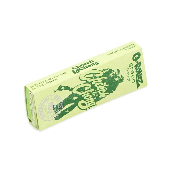 Seda G-Rollz Green Hemp 1 1/4 com Piteiras e Pilão - Cheech & Chong 2