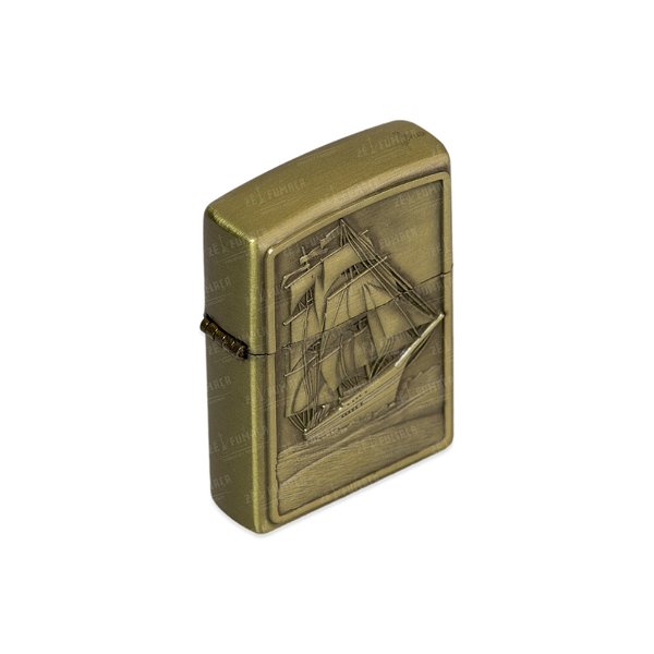 Isqueiro de Fluido Navio 1 - Dourado Envelhecido