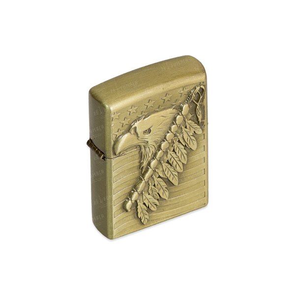 Isqueiro de Fluido Águia III - Dourado Envelhecido