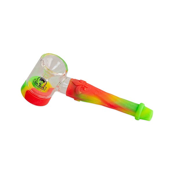 Pipe de Vidro e Silicone Na Boa - Mix Vermelho Amarelo Verde