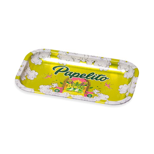 Bandeja de Metal Média Papelito - Brasília Amarela (Ouro Metalizado)