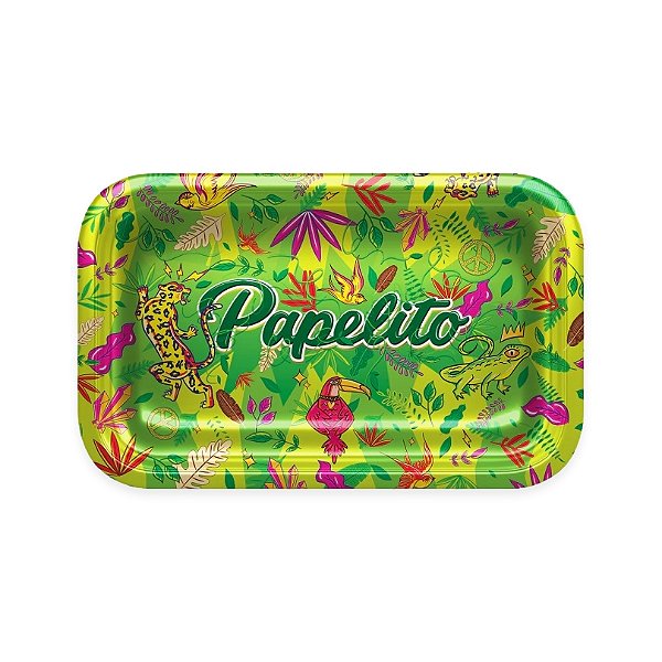 Bandeja de Metal Média Papelito - Fauna e Flora (Verde)