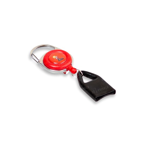 Porta Isqueiro com Chaveiro e Cordão Grande - Mix Preto Vermelho II