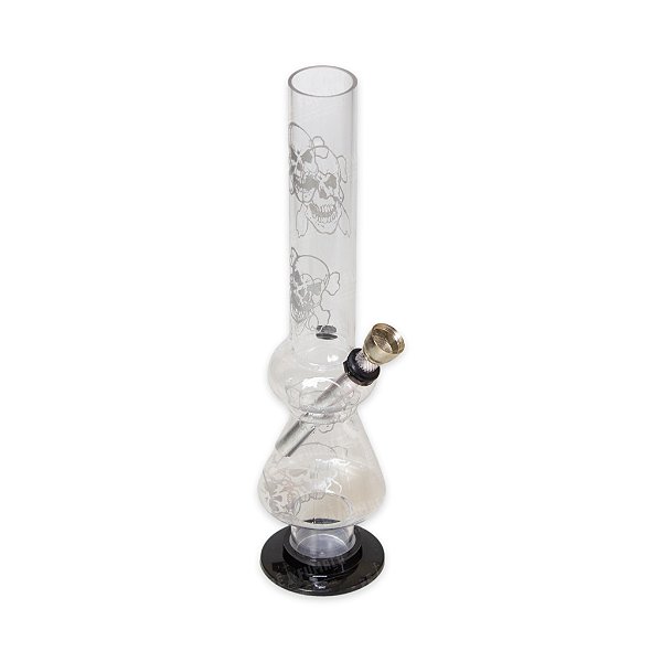 Bong de Acrílico 25 cm - Caveira (Transparente)