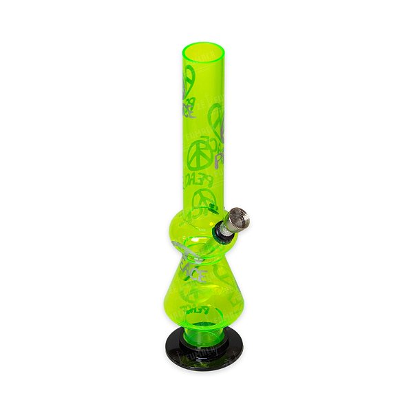 Bong de Acrílico 25 cm - Peace (Verde)