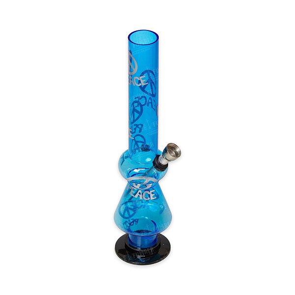 Bong de Acrílico 25 cm - Peace (Azul)