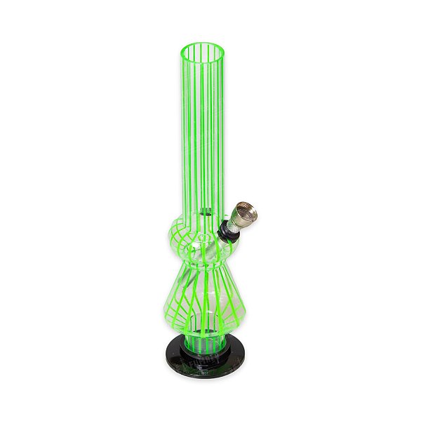 Bong de Acrílico 25 cm - Listrado (Verde)