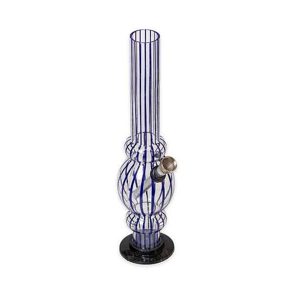Bong de Acrílico 25 cm - Listrado (Azul)