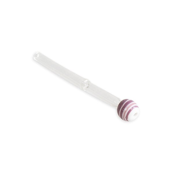 Piteira de Vidro Art 6 mm - Mix Roxo Branco