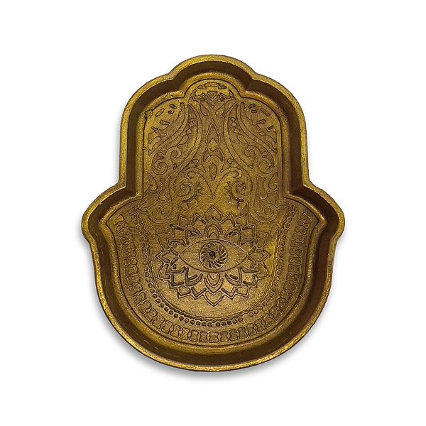 Incensário de Resina Grande (Mão de Hamsá) - Dourado Envelhecido
