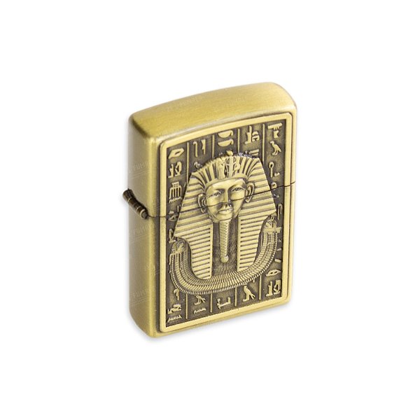 Isqueiro de Fluido Faraó III - Dourado Envelhecido