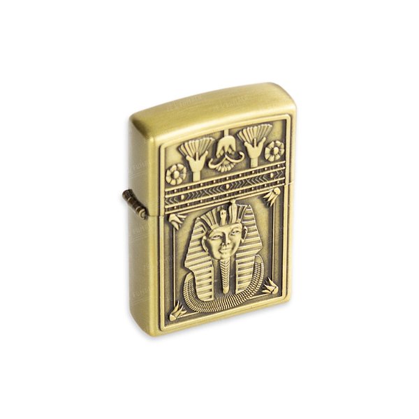 Isqueiro de Fluido Faraó II - Dourado Envelhecido