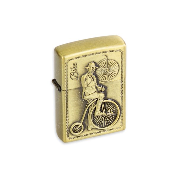 Isqueiro de Fluido Bike I - Dourado Envelhecido