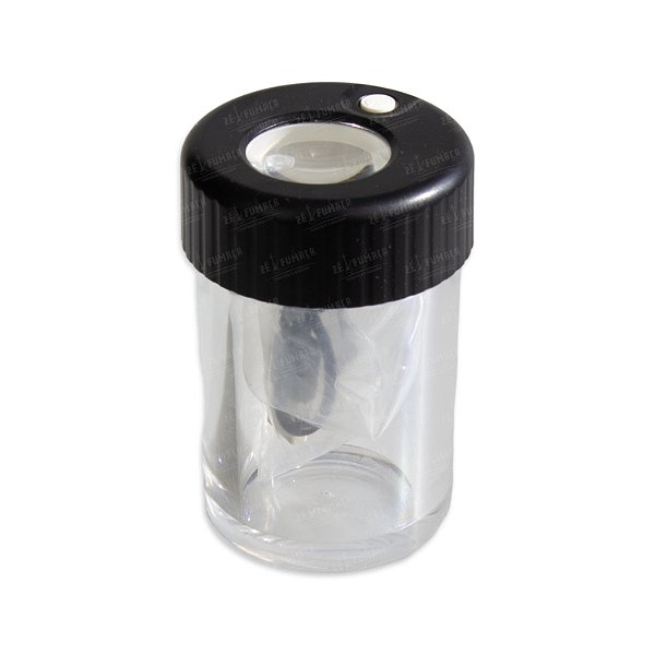 Pote Hermético ABDZ Lupa + Led 110ml - Preto