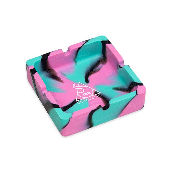 Cinzeiro Quadrado Squadafum -  Mix Rosa Verde Preto