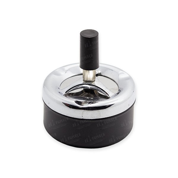 Cinzeiro de Metal Pequeno com Tampa - Preto