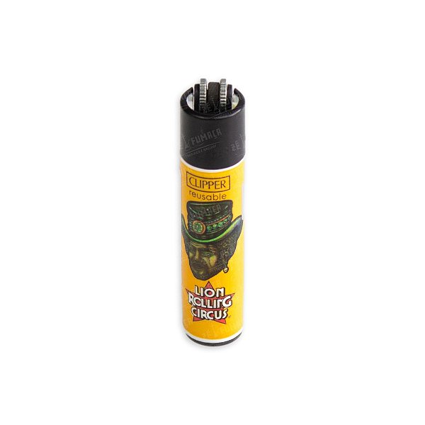 Isqueiro Grande Clipper Lion Rolling Circus Mr. Trampoline - Laranja